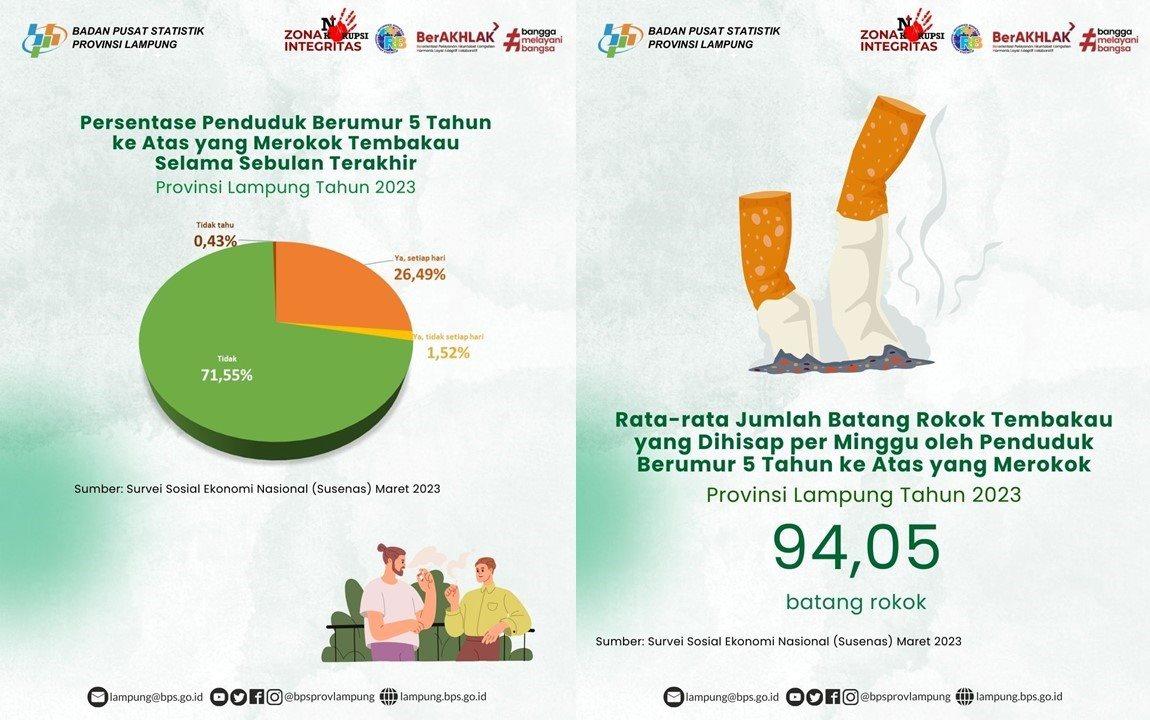 Persentase Penduduk yang Merokok Tembakau sebesar 28,01 Persen