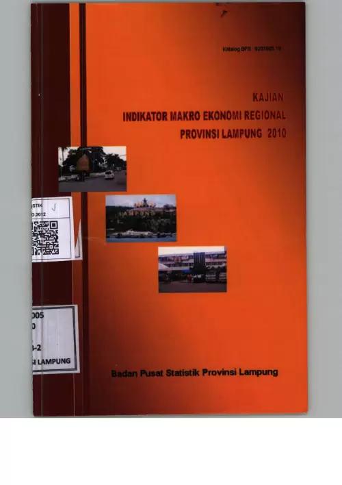 Study of Regional Macroeconomic Indicators for Lampung Province 2010