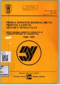 Gross Regional Domestic Products Of Lampung Province By Expenditure 1986-1991