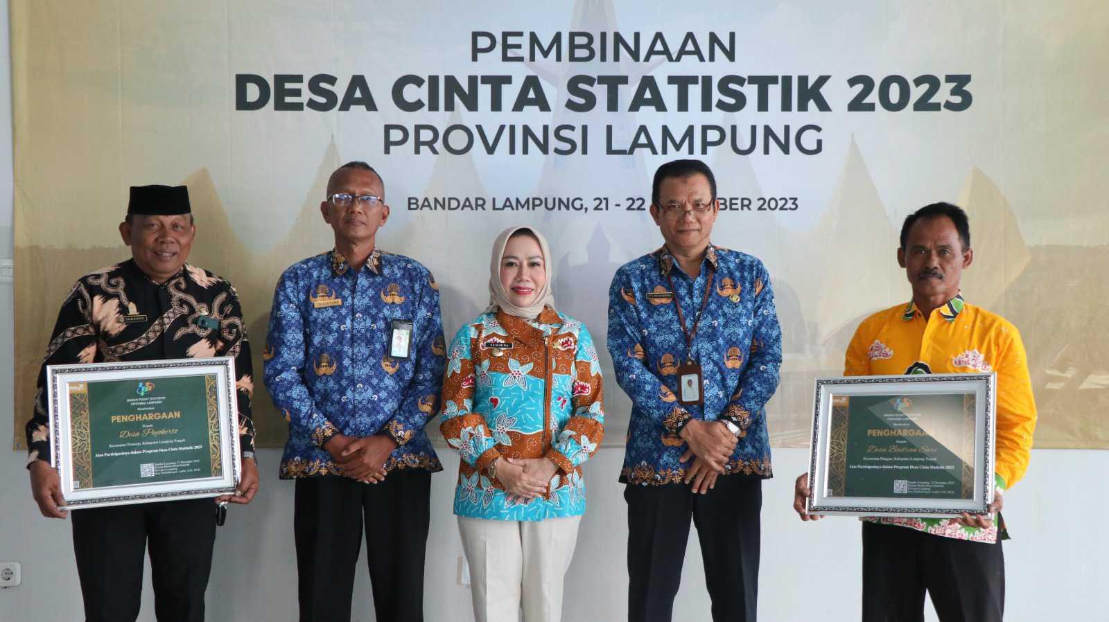 BPS Lampung Province Holds Coaching and Awarding of Love Statistics Village