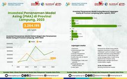 Investasi Penanaman Modal Asing di Provinsi Lampung Tahun 2023 sebesar 3,26 Triliun Rupiah