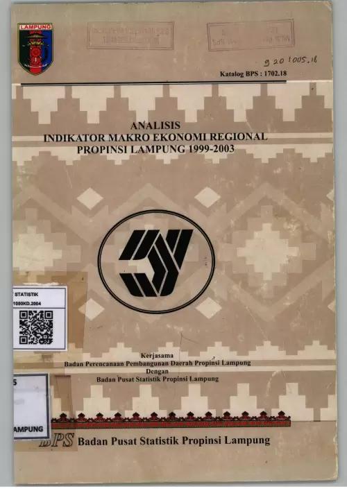 Analysis of Regional Macroeconomic Indicators for Lampung Province 1999-2003