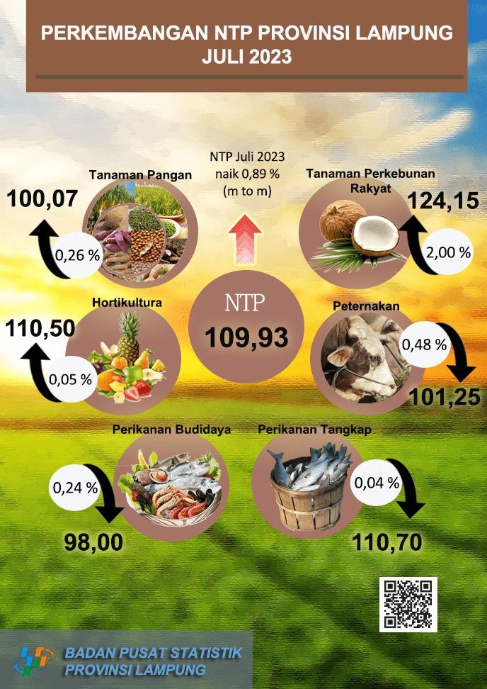 Development of Lampung Province Farmers Exchange Rate July 2023