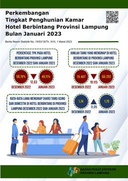 Perkembangan Tingkat Penghunian Kamar Hotel Berbintang Provinsi Lampung Januari 2023