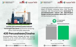 Jumlah Perusahaan/Usaha Industri Menengah dan Besar Tahun 2023 Tercatat Sebanyak 420 Perusahaan