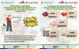 Lampung Province experienced deflation of 0.11 percent in June 2024.