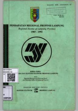 Lampung Province Regional Income 1987-1992