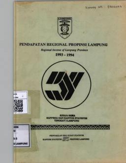 Pendapatan Regional Propinsi Lampung 1993-1994