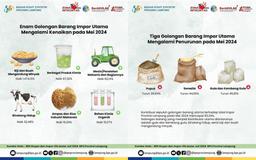 Golongan Barang Impor Utama yang mengalami Kenaikan dan Penurunan pada Mei 2024