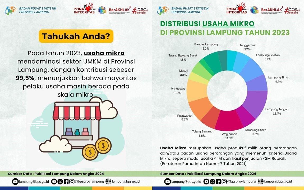 Distribusi Usaha Mikro di Provinsi Lampung Tahun 2023