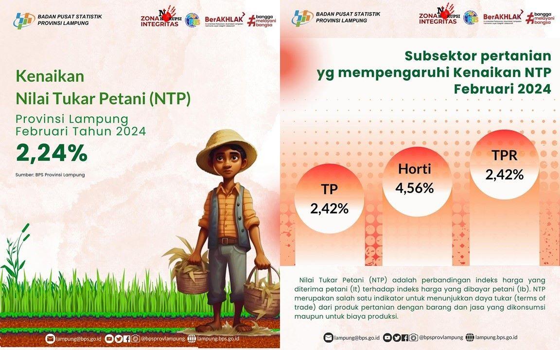 Lampung Province's NTP in February 2024 increased by 2.24% compared to the previous