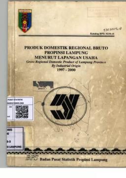 Gross Regional Domestic Product Of Lampung Province By Indutrial Origin 1997-2000